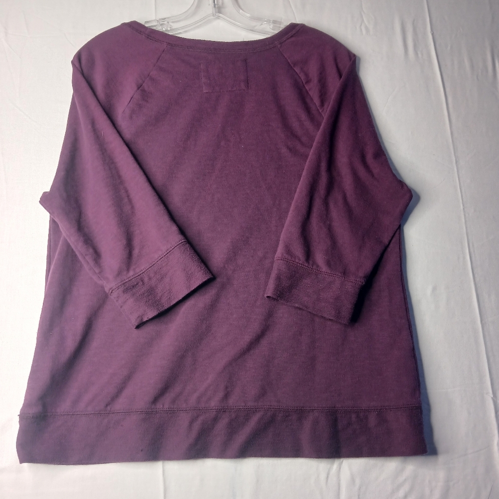 Sonoma women's burgundy three-quarter sleeve sweatshirt - Picture 3 of 4